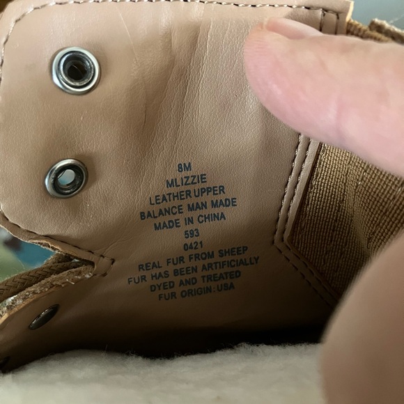 NIB $259 Marc Fisher Izzie suede leather & sheepskin trim lace up boots Lug sole - Picture 13 of 16